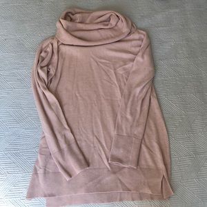 LOFT Sweater blush pink cowl neck Large